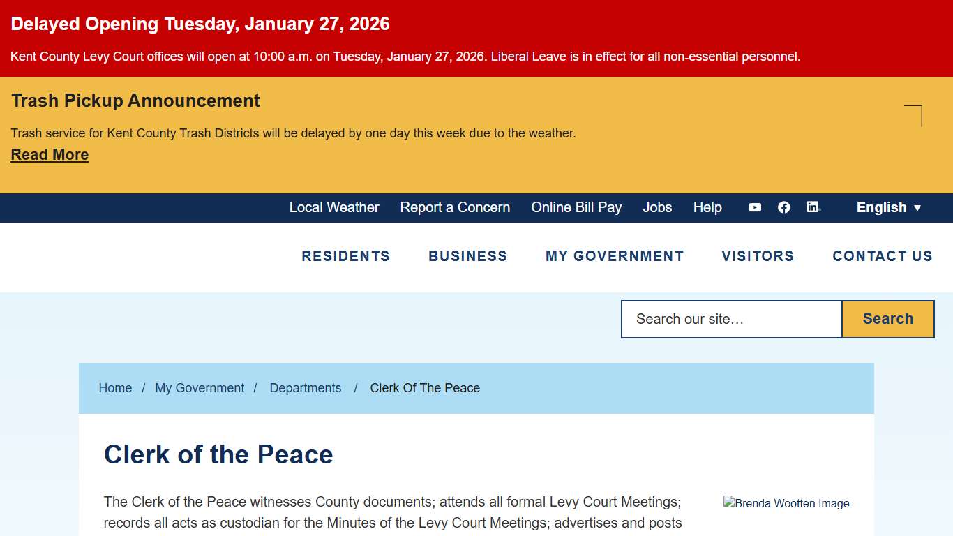 Clerk of the Peace Kent County Levy Court