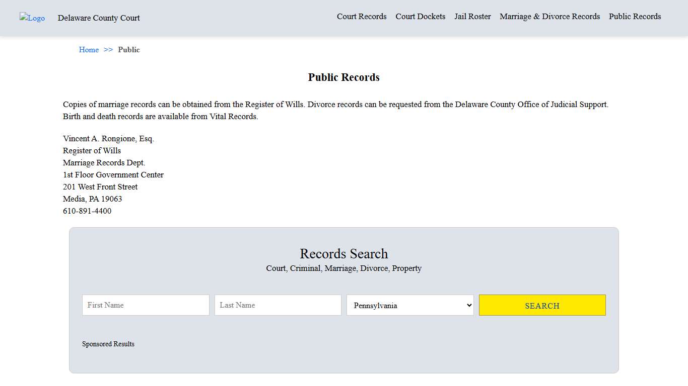 Public Records Delaware County Court