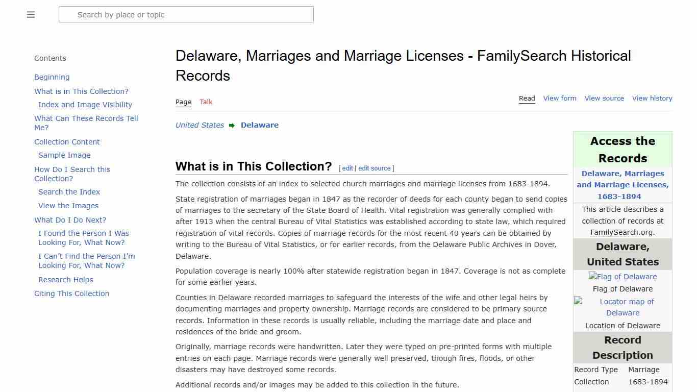 Delaware, Marriages and Marriage Licenses - FamilySearch Historical Records • FamilySearch